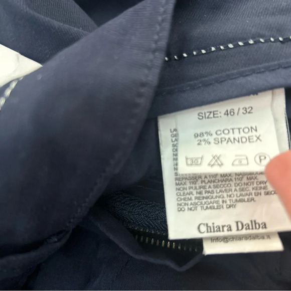 Chiara Dalba  “Glam” pants in navy size 32 - Picture 8 of 10